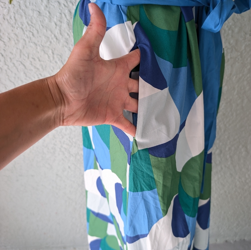 Boden Women's‎ Blue, Geometric Swirl Amanda Size 16-18 - Picture 3 of 6